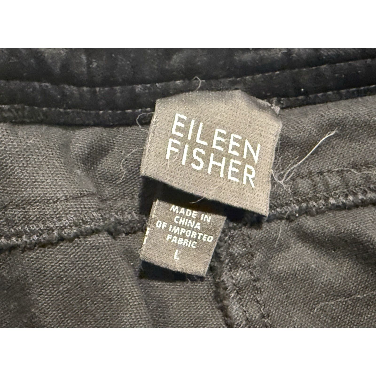 Eileen Fisher Eileen Fisher Pants Womens Large Black Velvet Straight Leg 36x30.5 Size 36" / US 14 / IT 50 - 4 Thumbnail