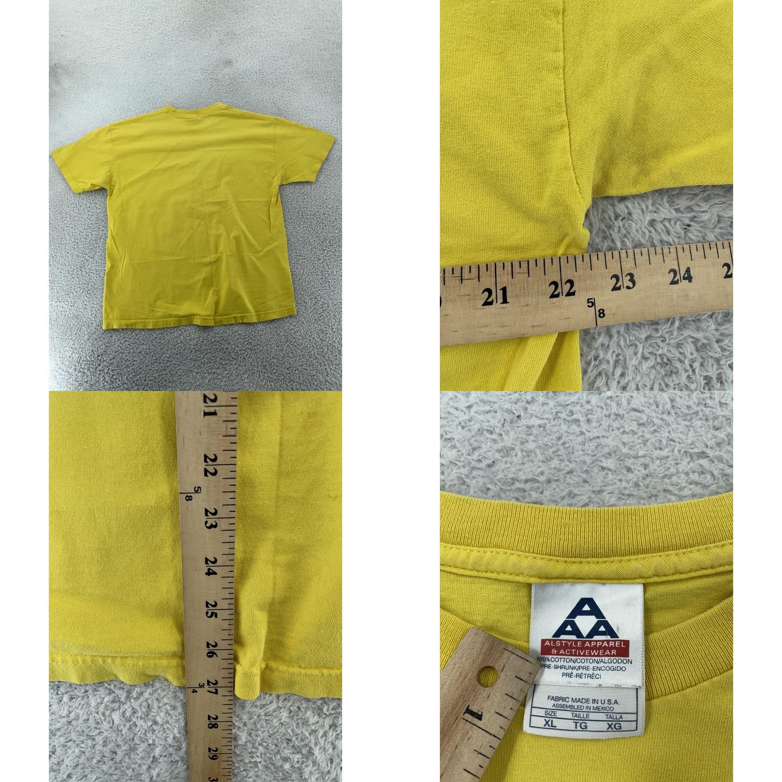 Vintage Vtg Drink Coffee Do Stupid Things Ephemera Pop Art T-Shirt L/XL Yellow Joke Size US L / EU 52-54 / 3 - 8 Thumbnail