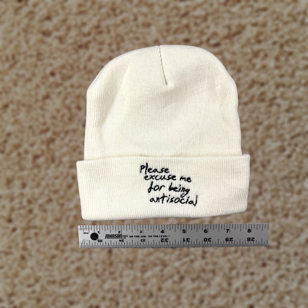 Vintage Roddy Ricch Beanie Adult White Acrylic Knit Hat One Size Unisex Size ONE SIZE - 1 Thumbnail