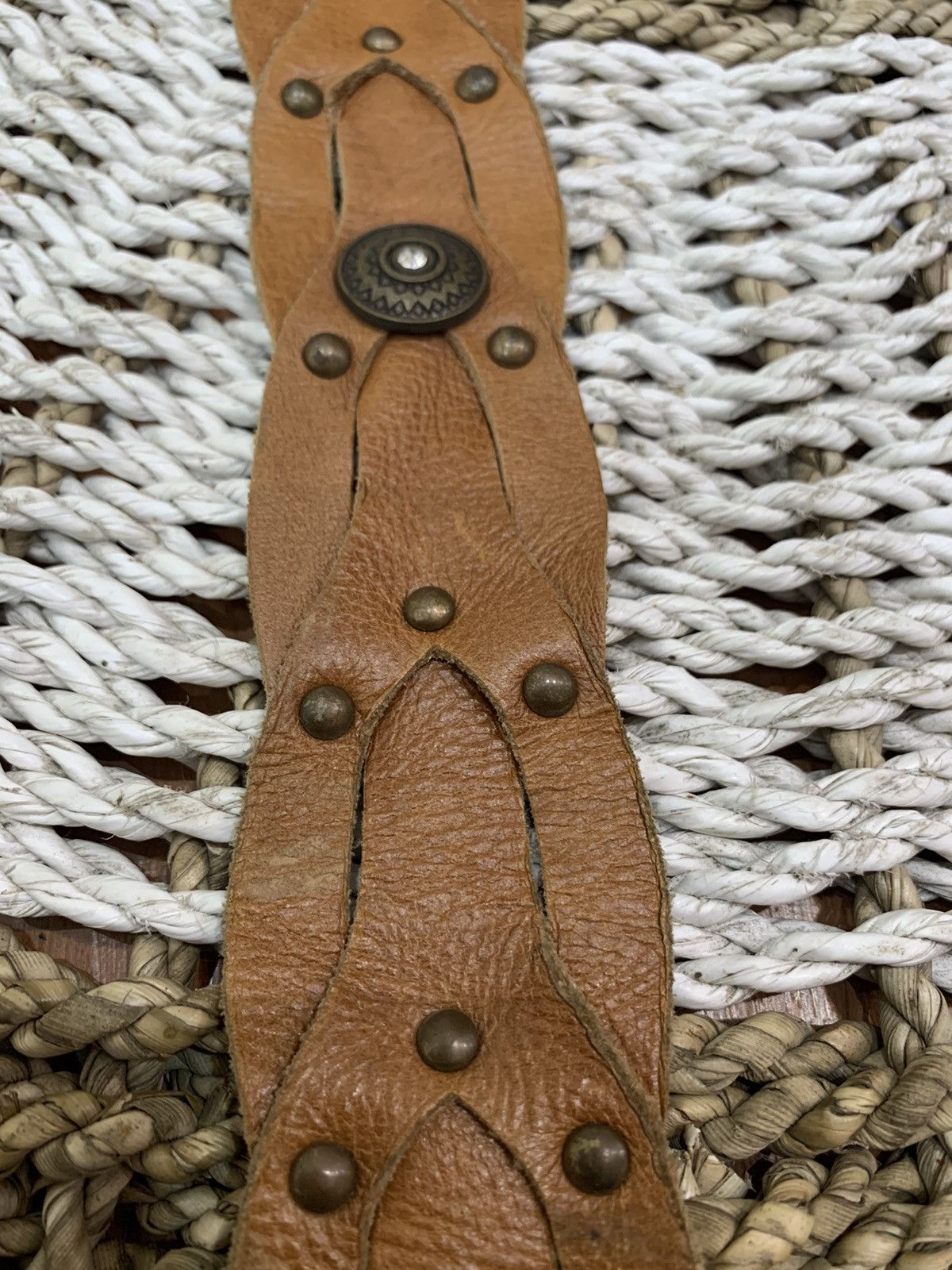 If Six Was Nine Y2k studded punk braid Brown belt Size ONE SIZE - 10 Thumbnail