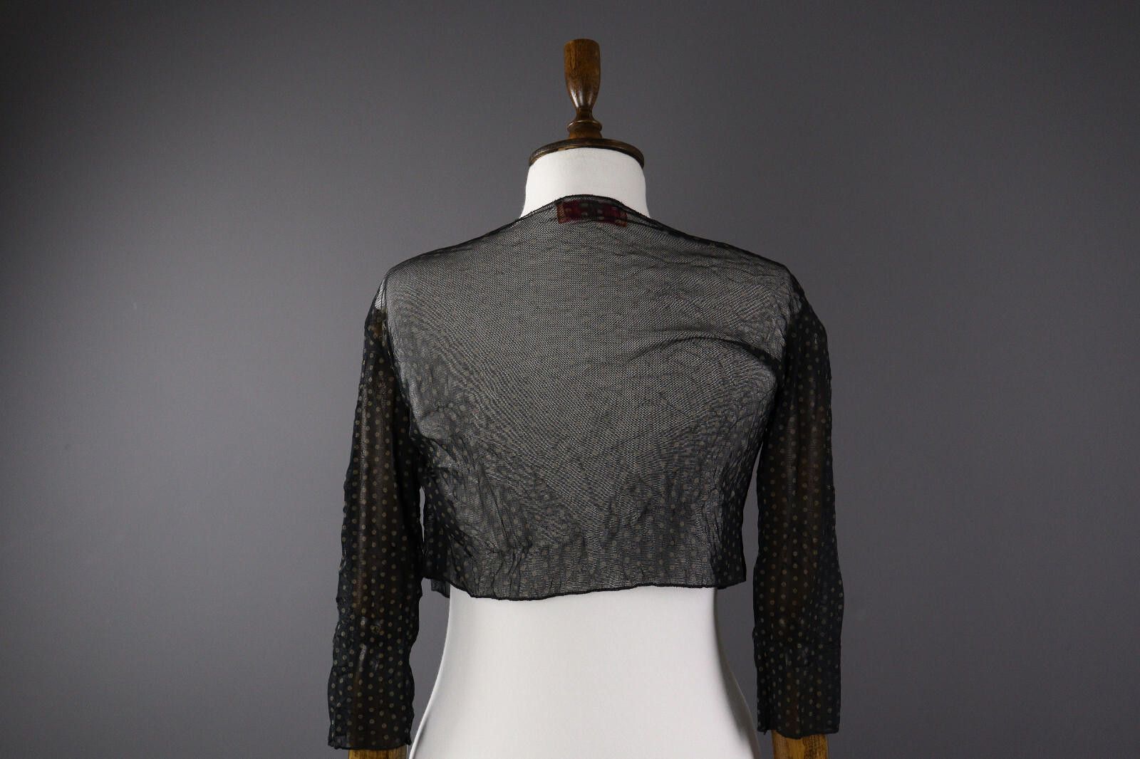 Designer Ladies Quinze Heures Trente Mesh Draped Top Cape Cardigan Size M / US 6-8 / IT 42-44 - 6 Thumbnail