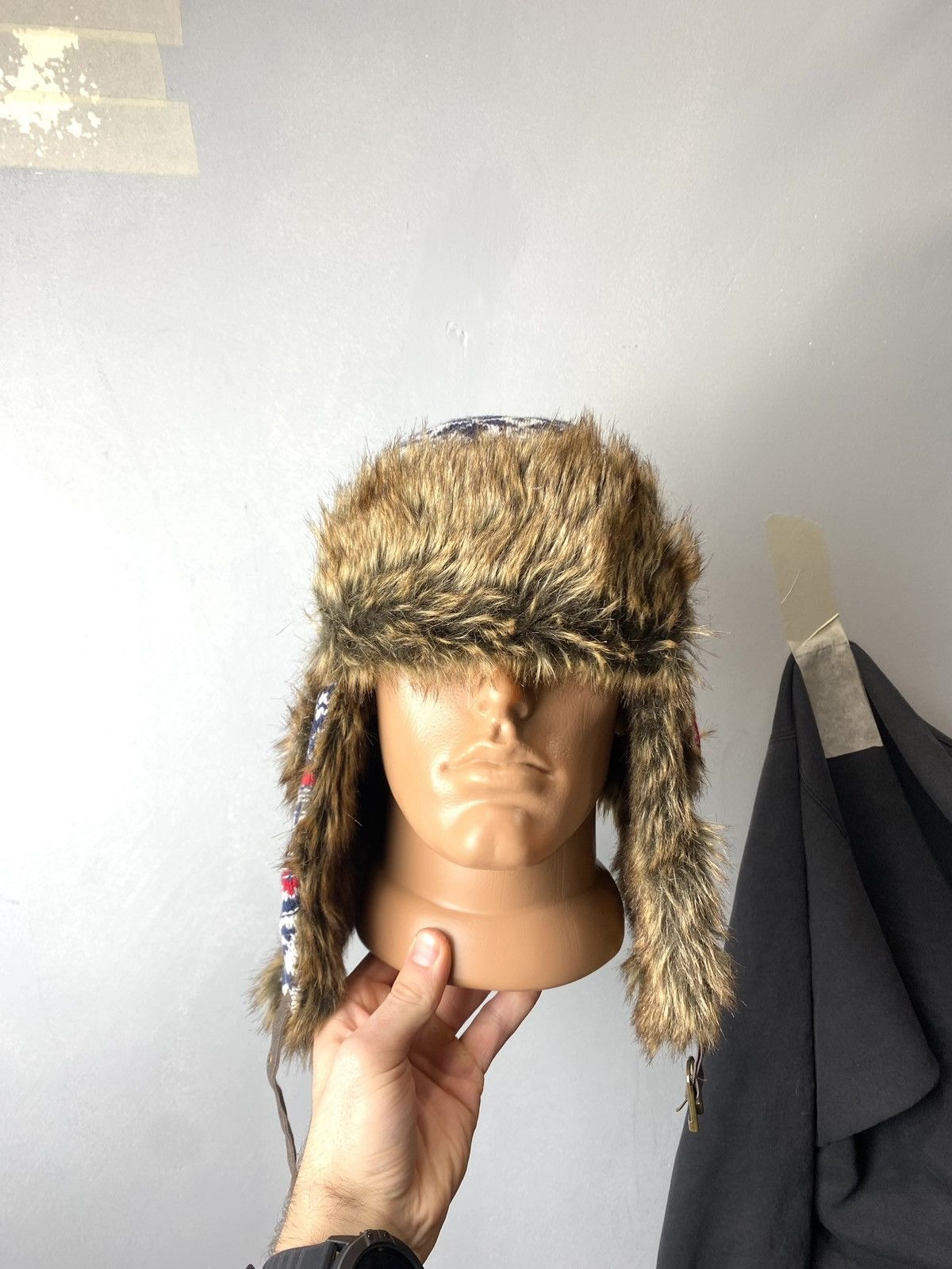 Vintage Vintage Alt Fuzzy Mohair Ushanka USSR Hat Balaclava Size ONE SIZE - 2 Thumbnail