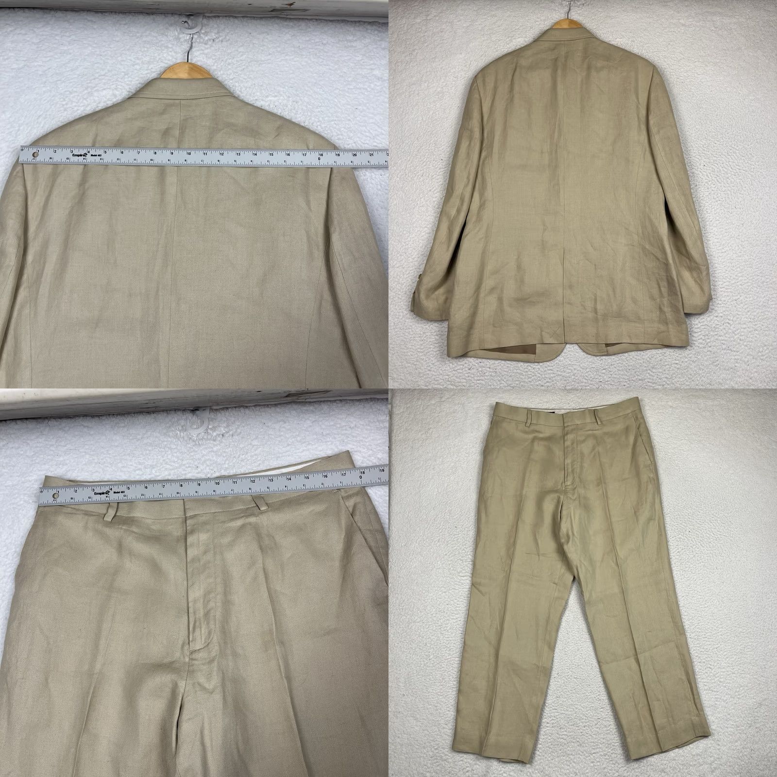 J.Crew J. Crew Suit 2 Piece Beige Tan Irish Linen 42R 36x30 Mens Size 42R - 8 Thumbnail