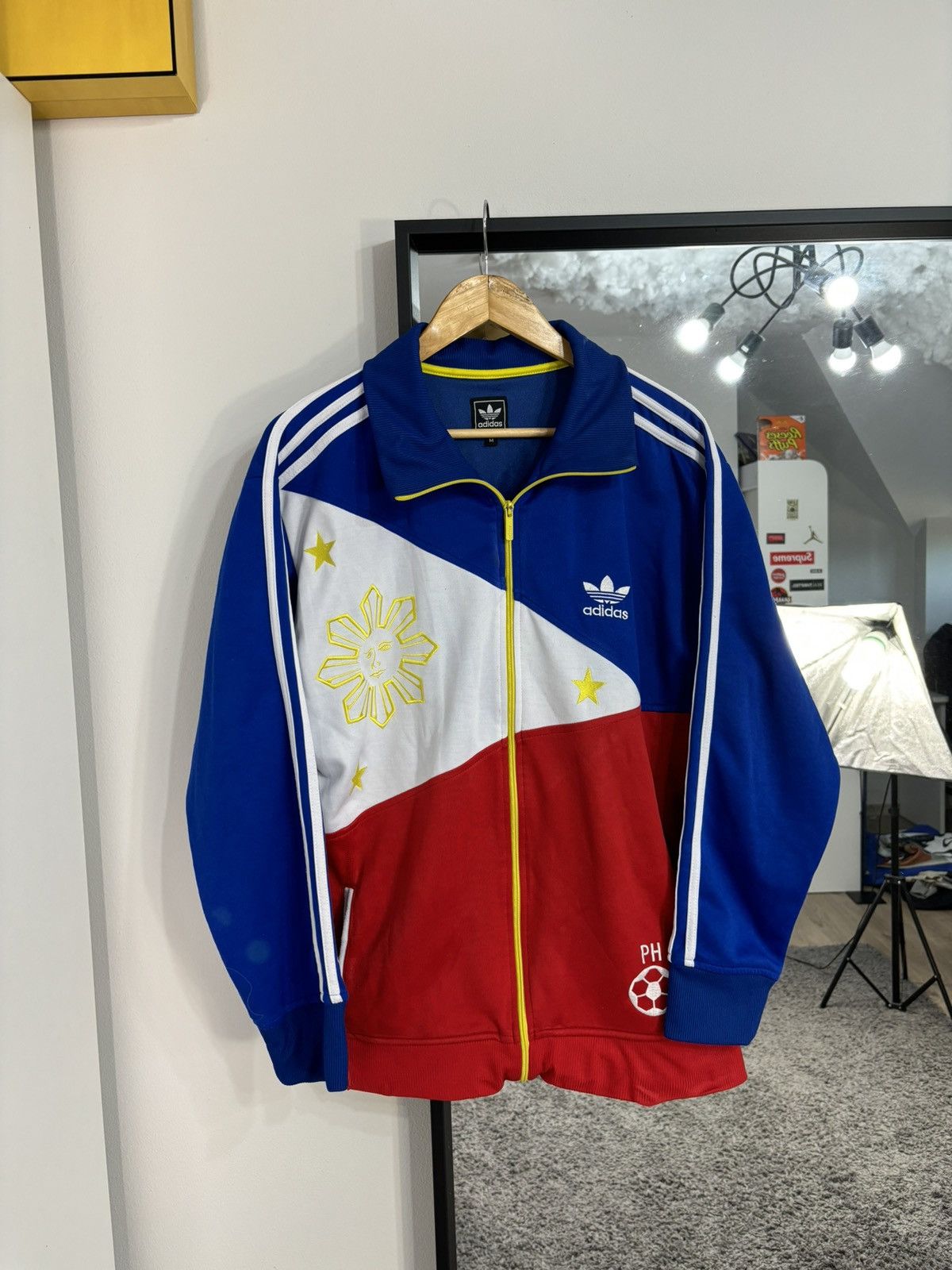 Adidas × Vintage Rare Vintage Adidas Philippines Football Track Jacket Hoodie Size US M / EU 48-50 / 2 - 2 Thumbnail