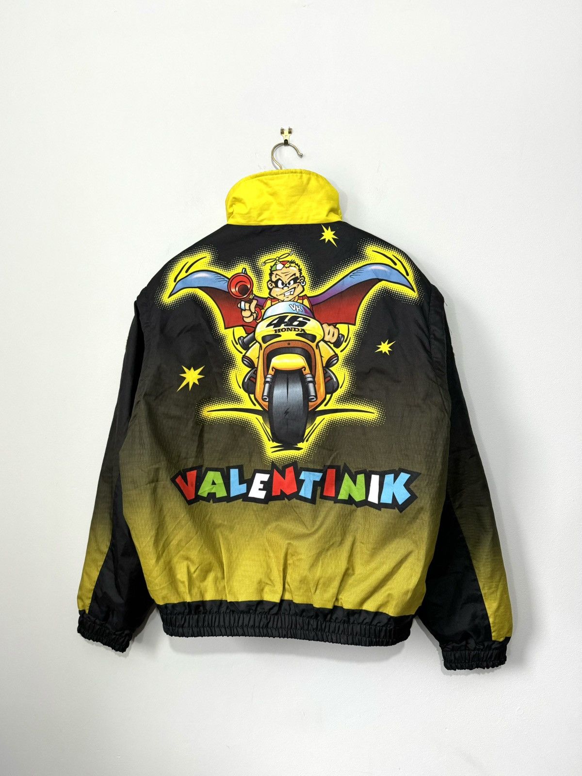 image of Vintage Valentino Rossi Racing Moto Jacket in Black, Men's (Size XL)