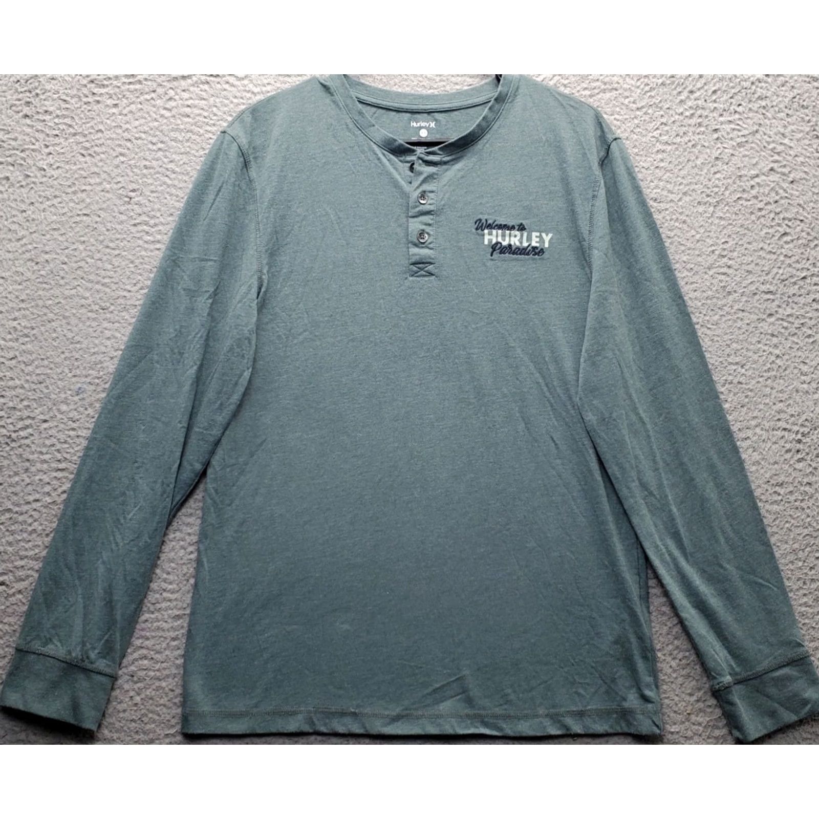 Hurley Hurley Paradise Henley Shirt Mens S Green Long Sleeve Regular Fit Pullover Size US S / EU 44-46 / 1 - 2 Thumbnail