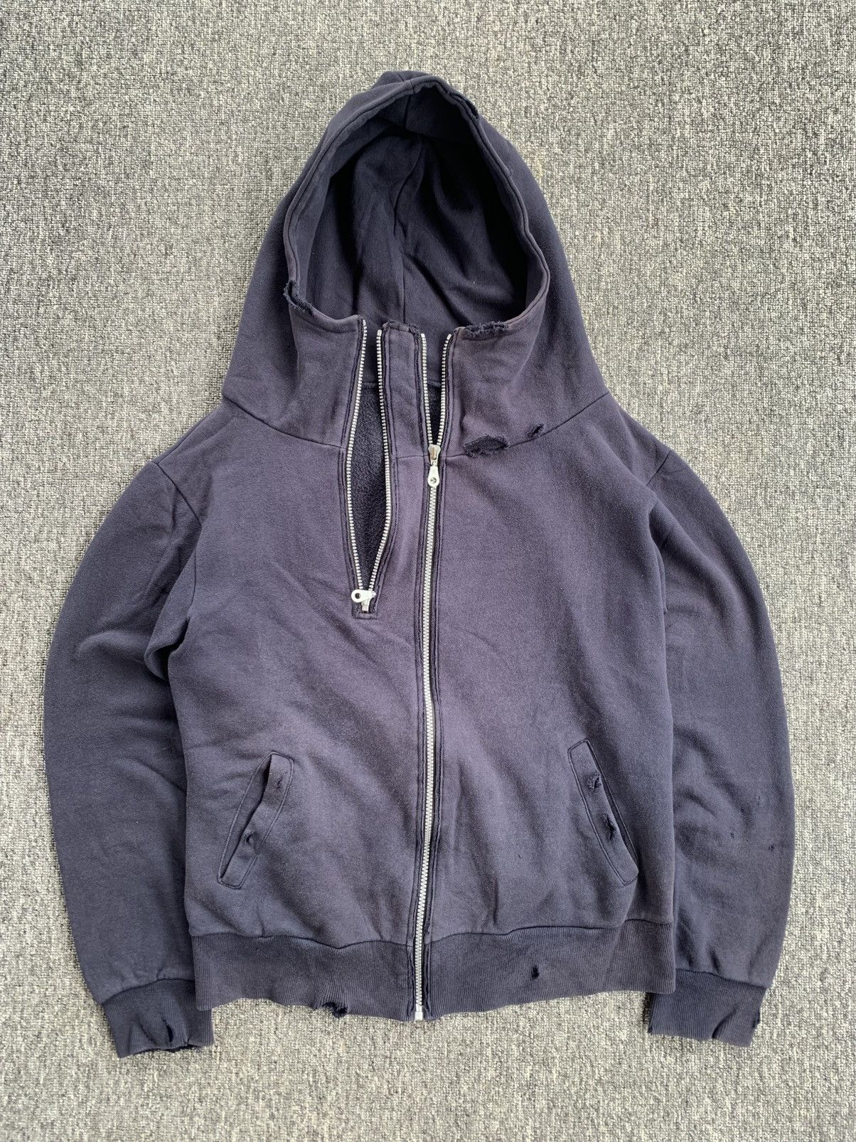Other Topswake Distressed Double Zip Vintage Sunfaded Hoodie Size US L / EU 52-54 / 3 - 3 Thumbnail
