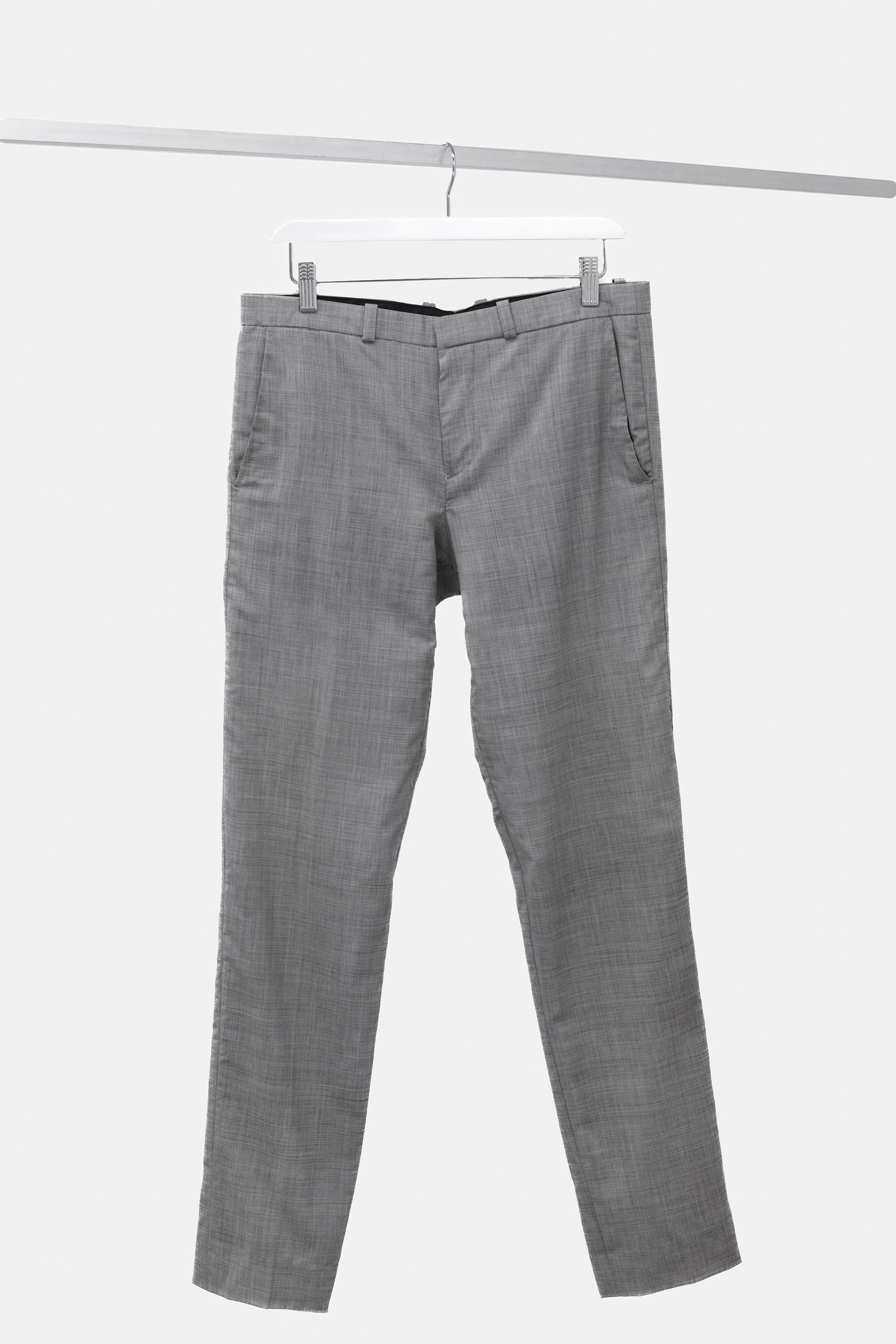 image of Stephan Schneider Light Grey Wool Trousers, Men's (Size 34)