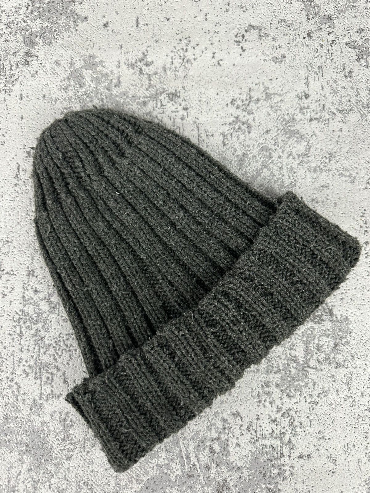 Napapijri Napapijri Vintage Knit Beanie Dark Grey Ribbed Logo Cuff Size ONE SIZE - 2 Thumbnail