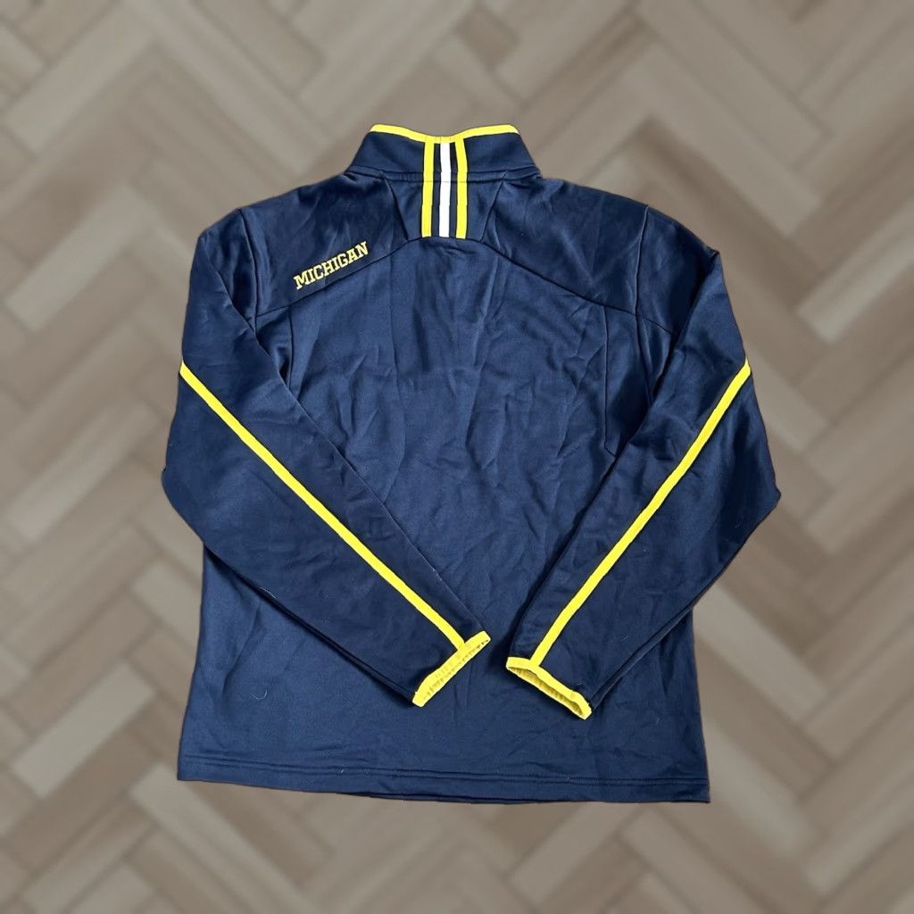 Adidas Adidas Michigan Wolverines 1/4 Zip Pullover Men's Blue Yellow Medium Size US M / EU 48-50 / 2 - 1 Thumbnail