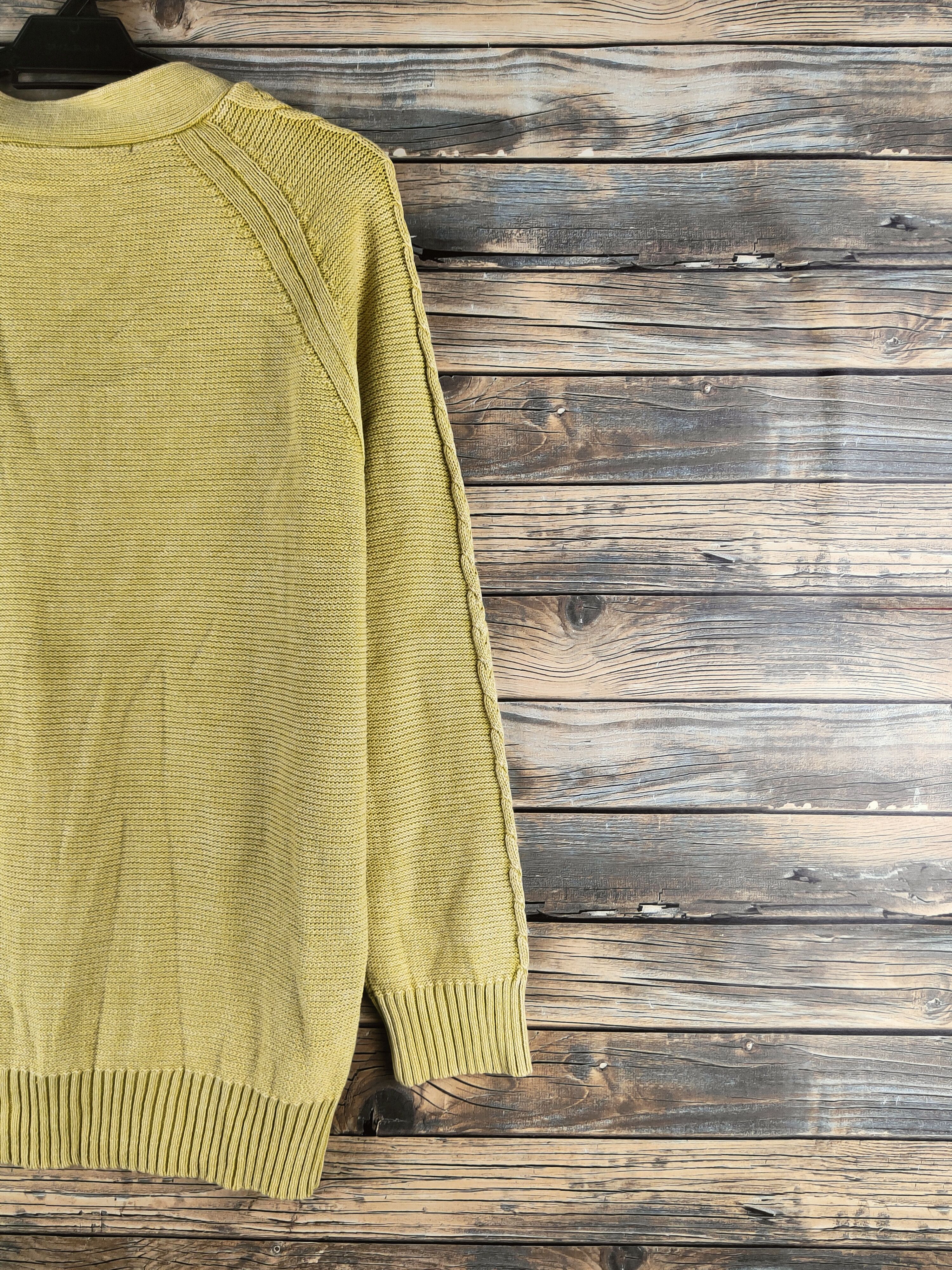 Vintage DL Ray Cassin Mustard Knitwear Cardigan #46-980 Size US M / EU 48-50 / 2 - 9 Thumbnail