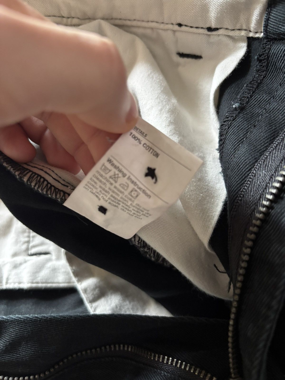 CHOCOOLATE Black Chocoolate Cotton Trousers Black Twill Pants Size US 31 - 9 Thumbnail