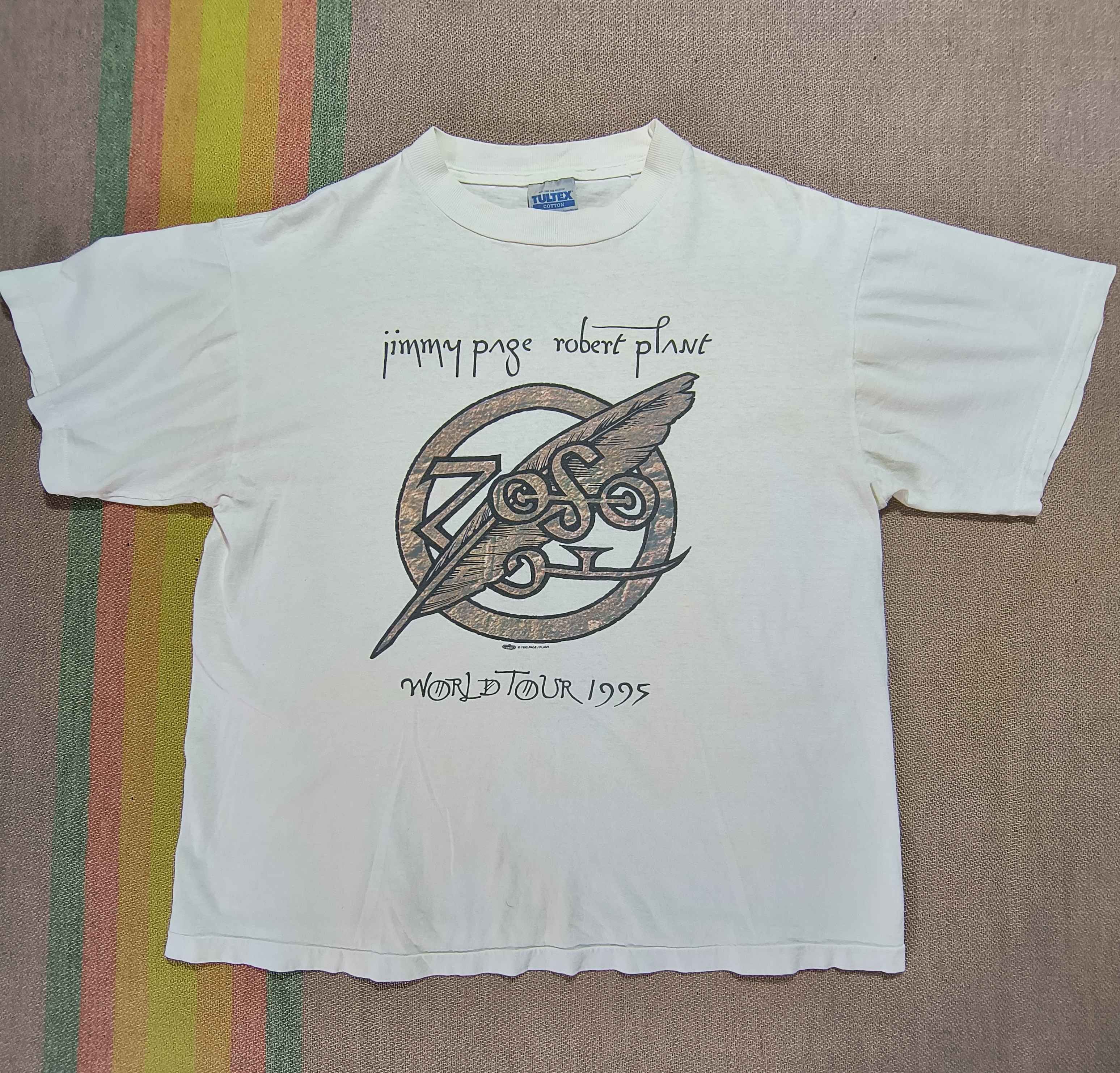 Band Tees Vintage ZOSO Jimmy Page Robert Plant World Tour 1995 Tee Size US L / EU 52-54 / 3 - 2 Thumbnail