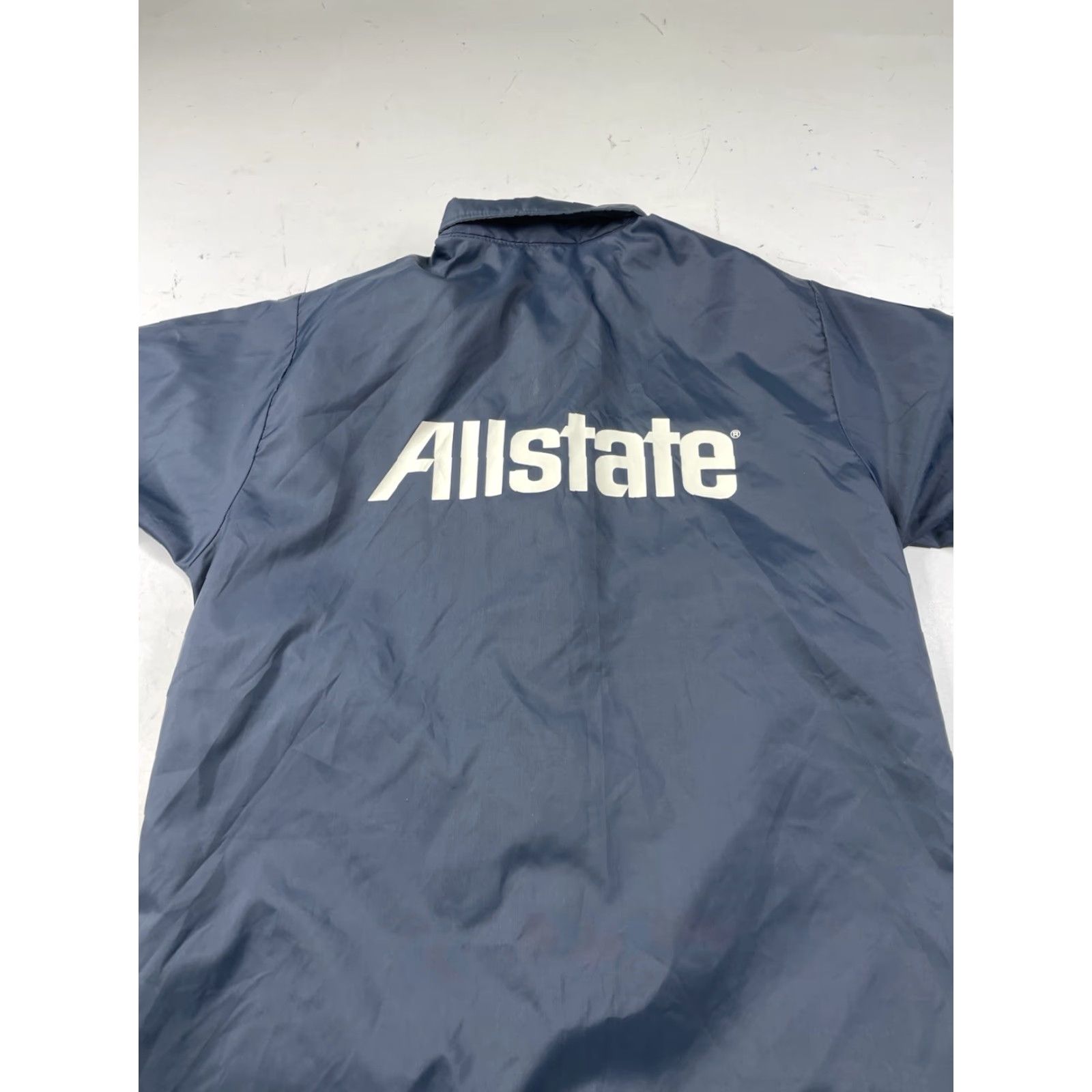 Vintage VINTAGE Allstate Catastrophe Team Nylon Jacket Windbreaker Navy Blue S Mens Size US S / EU 44-46 / 1 - 7 Thumbnail