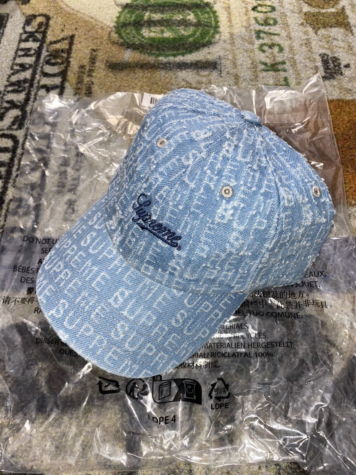 Supreme Supreme Needle Punch Denim 6-Panel Hat Blue | Grailed
