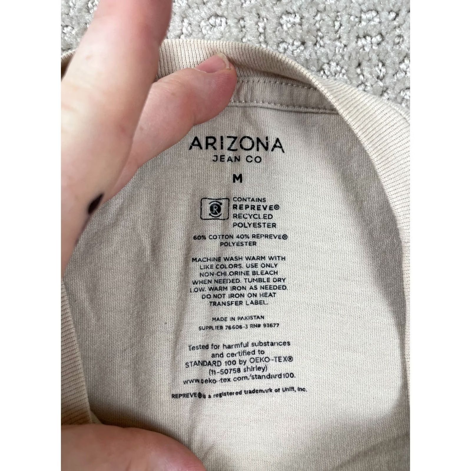 Vintage Arizona Jeans Co Shirt Mens M Beige Short Sleeve Casual Button-Up Cotton Blend Size US M / EU 48-50 / 2 - 4 Thumbnail