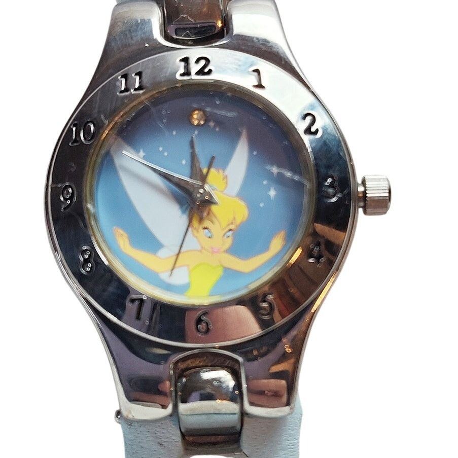 Disney Disney Tinker Bell Watch Blue Strap Silver Tone Case Size ONE SIZE - 1 Thumbnail