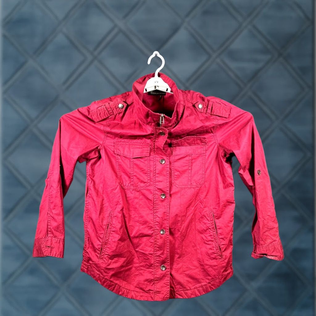 Vintage Buffalo Basic Jacket Women's L Red Cotton Front Pockets Full-Zip Casual Size 36" / US 14 / IT 50 - 1 Thumbnail