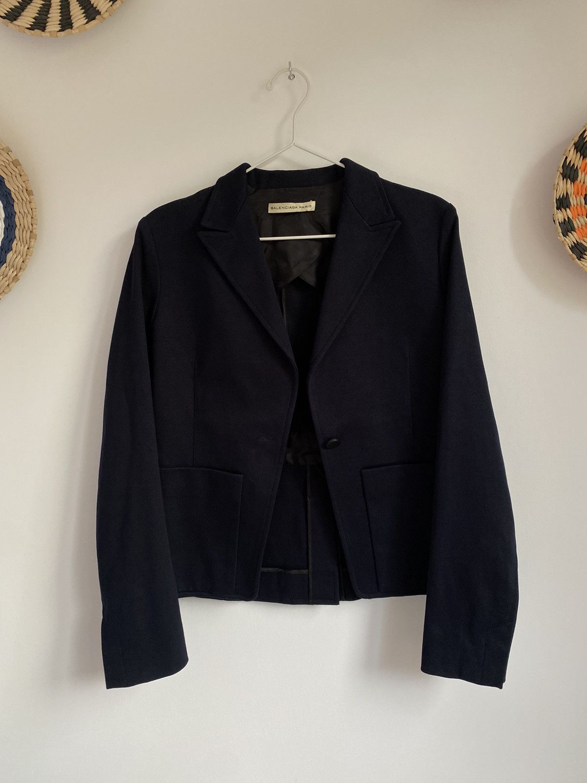 image of Balenciaga Navy Blazer Jacket, Women's (Size XS)