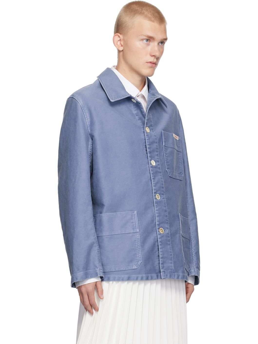 Marni o1w1db11025 Workwear Jacket in Blue Size US L / EU 52-54 / 3 - 2 Thumbnail