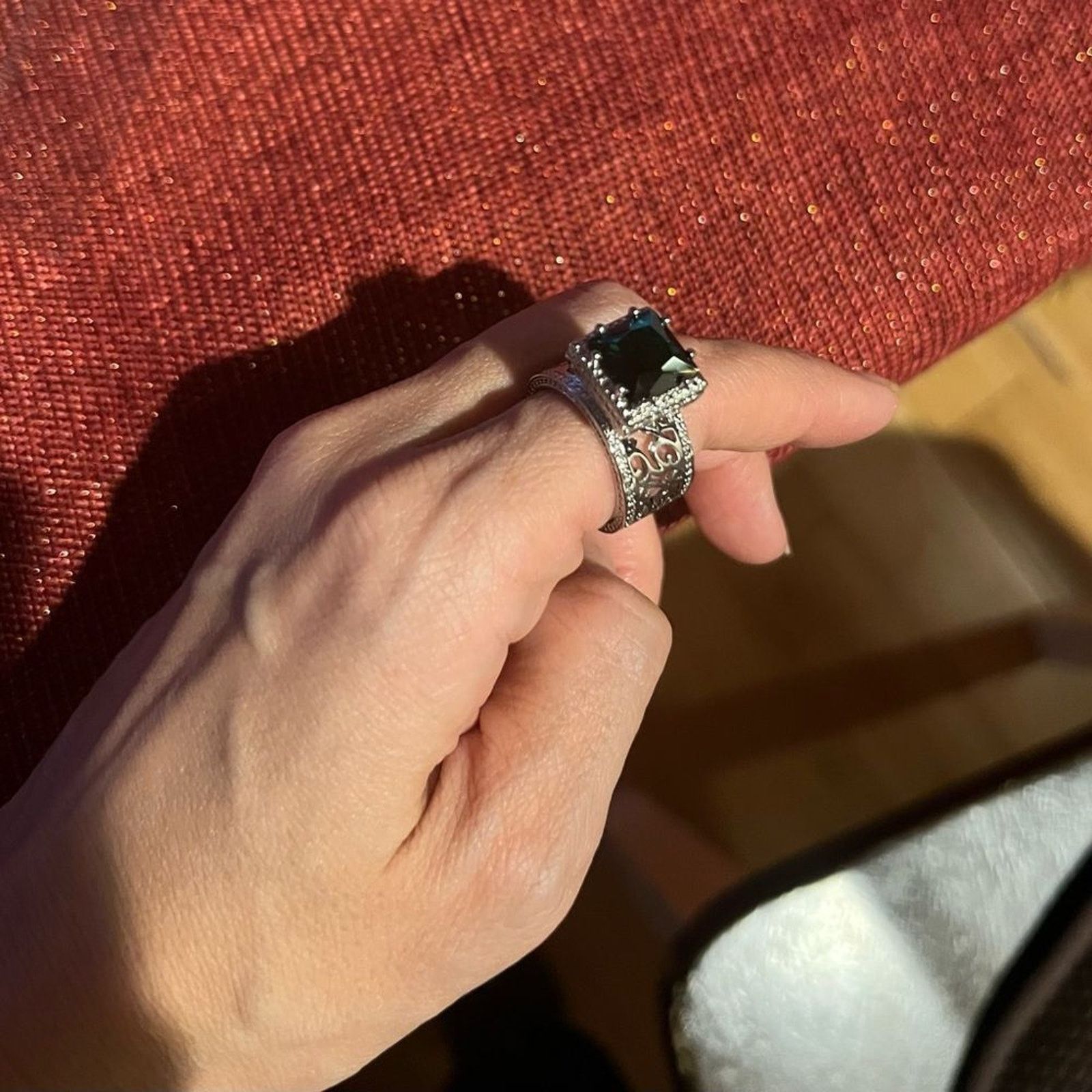 Other Big Large Green Stone Women’s Luxury Ring Size 7 Size ONE SIZE - 4 Thumbnail