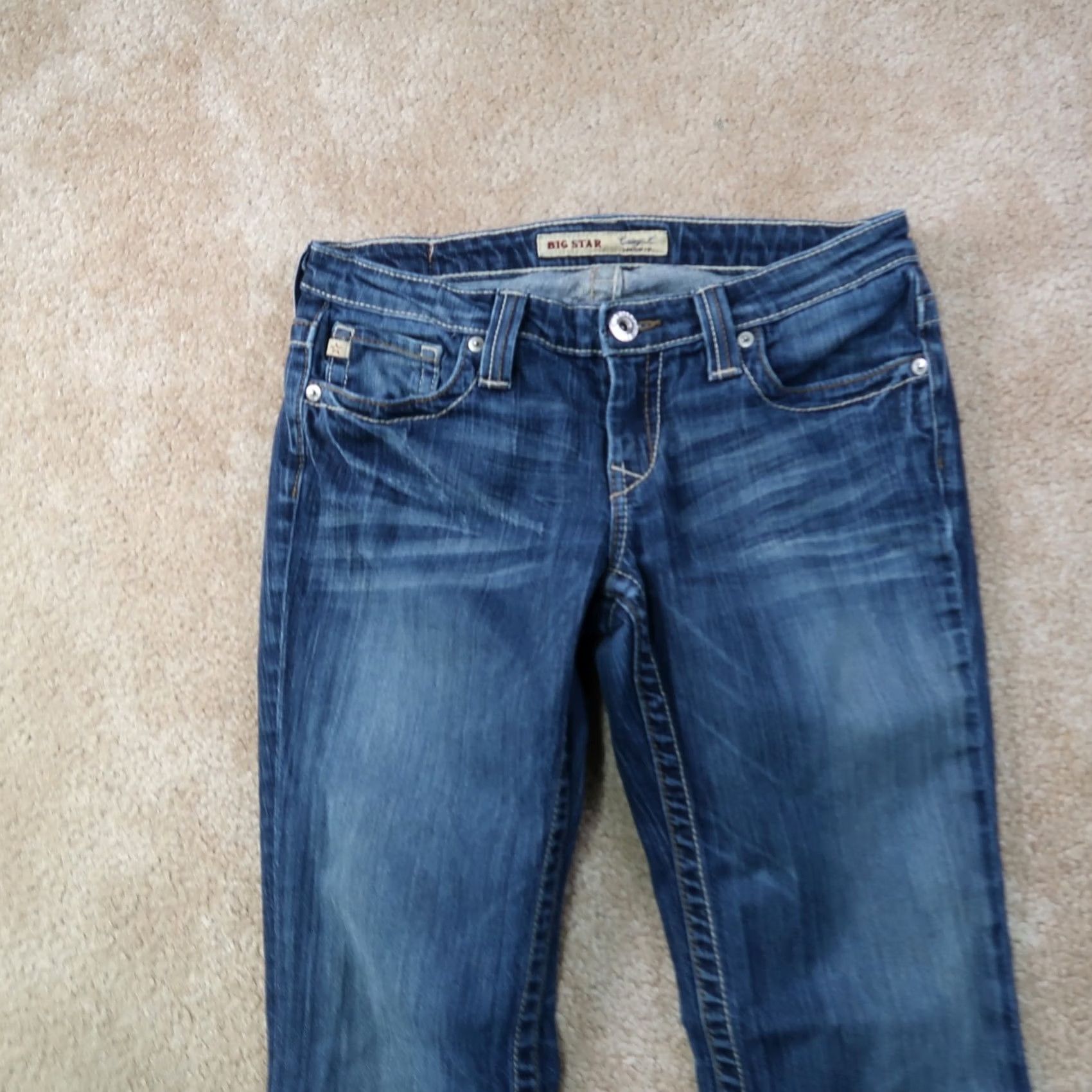 Denime BIG STAR Jeans Women Bootcut 28 Blue Denim Stretch 5-Pocket Slim Regular Size Size 28" / US 6 / IT 42 - 2 Thumbnail