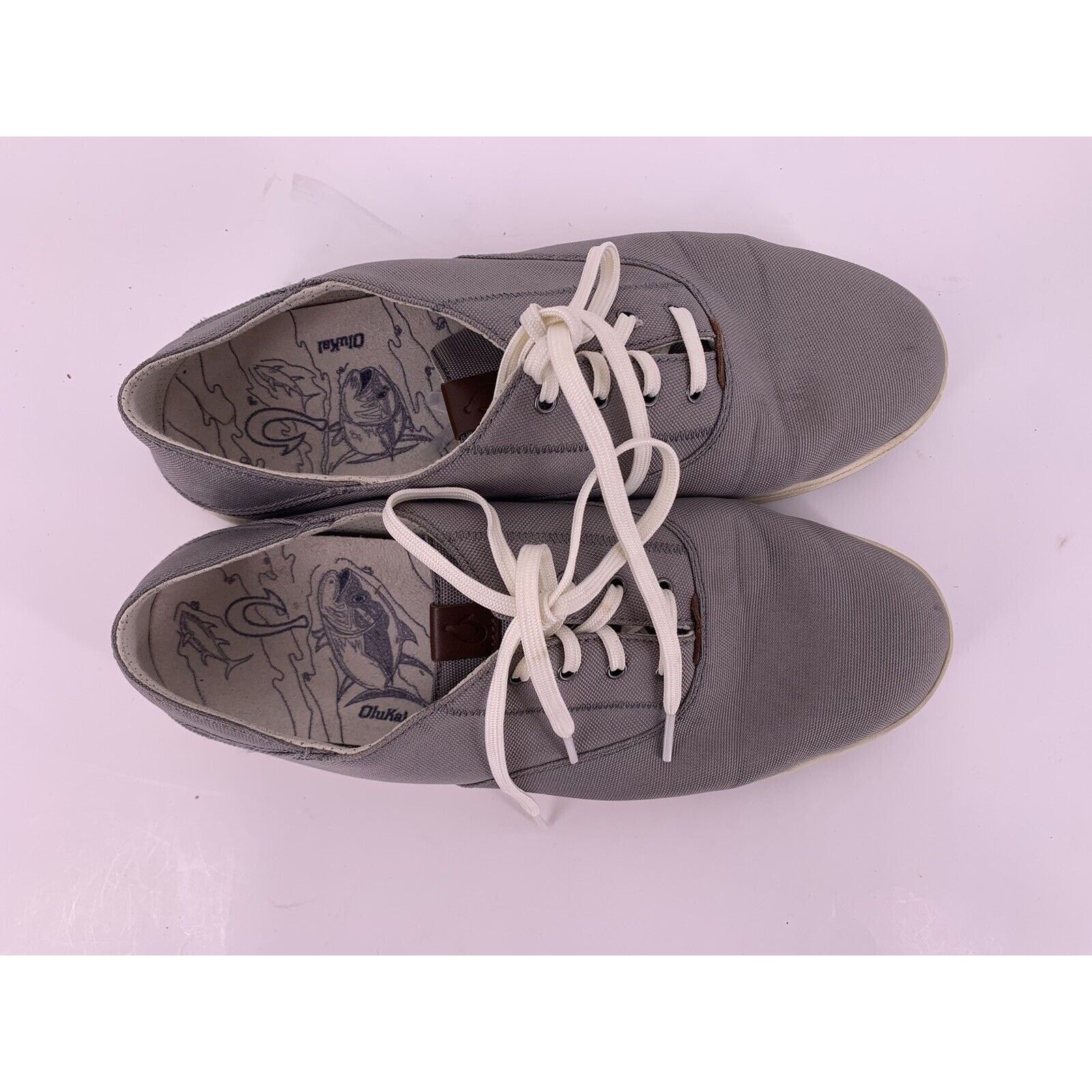 Olukai Olukai Kahu Lace Gray Canvas Lace Up Casual Shoes Sneakers Size US 11.5 / EU 44-45 - 7 Thumbnail