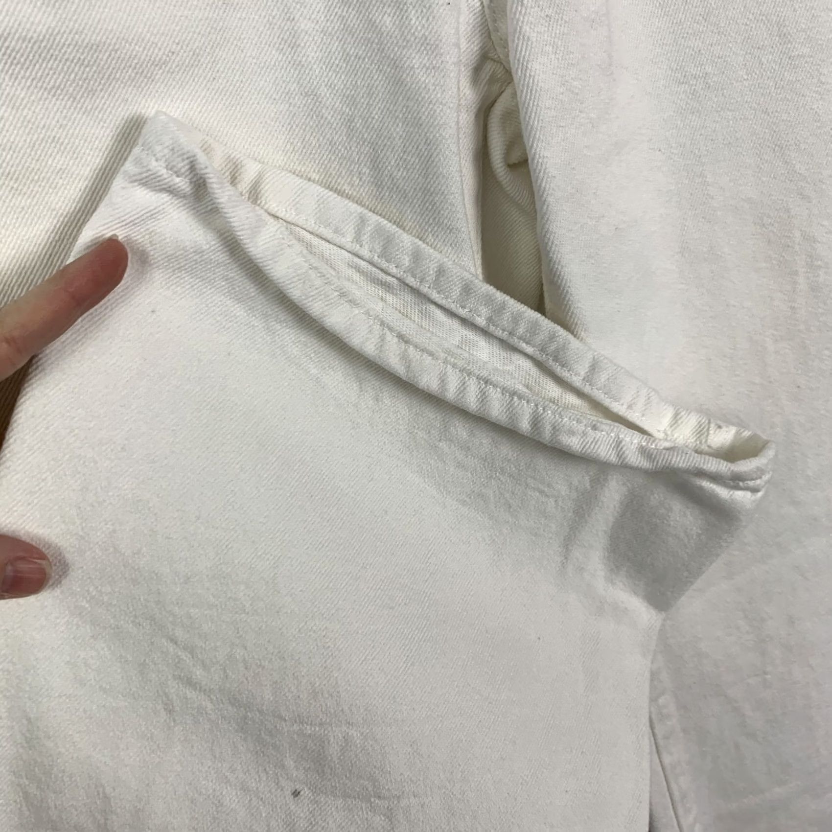 Vintage Edikted Women's White Denim Jeans Size S High Rise 5-Pocket Pocketed Wide-Leg Size 28" / US 6 / IT 42 - 5 Thumbnail