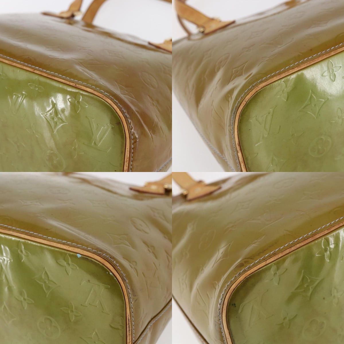 Louis Vuitton LOUIS VUITTON Monogram Vernis Houston Hand Bag Baby Blue Size ONE SIZE - 10 Thumbnail