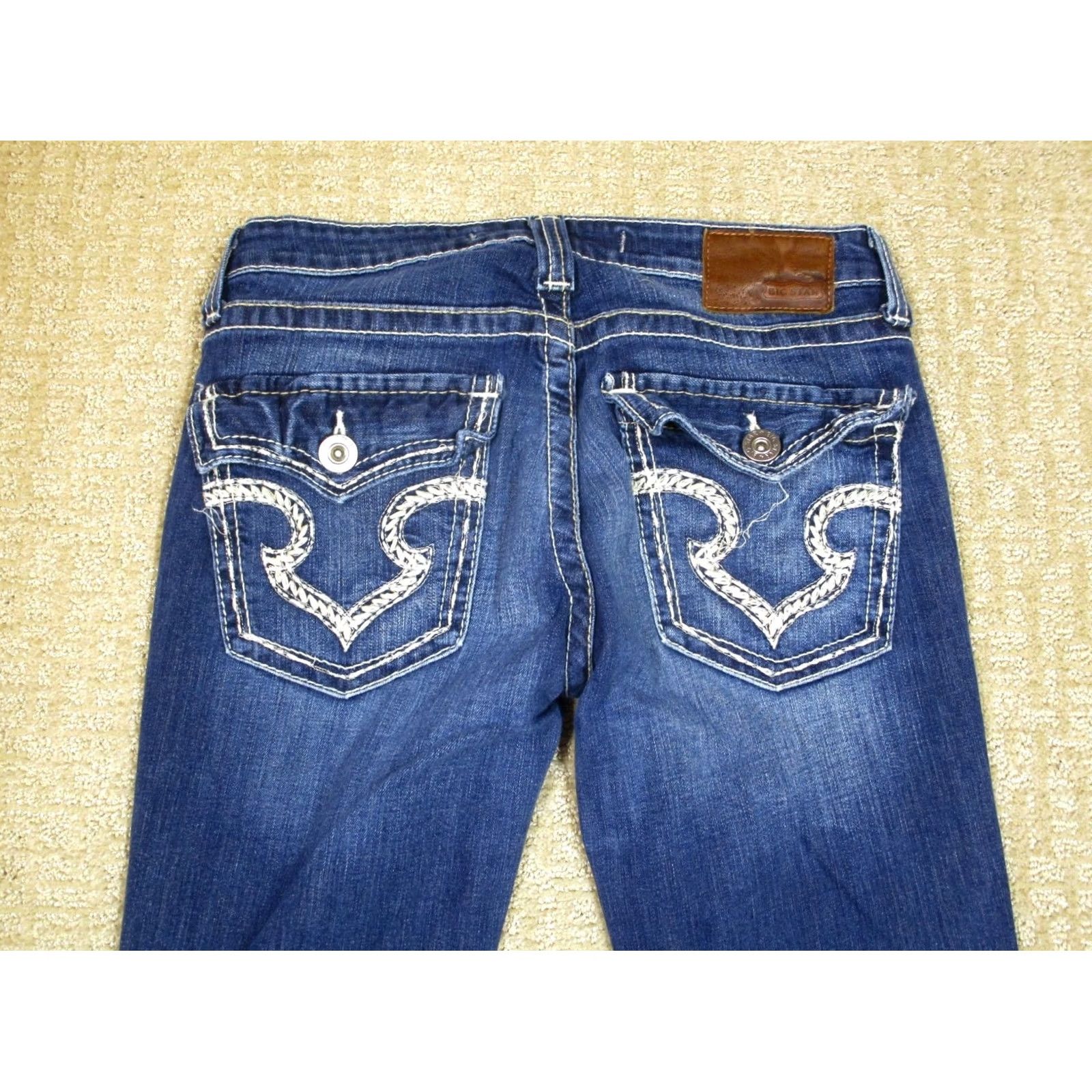 Denime BIG STAR Jeans Women 29 Blue Low Rise Bootcut Western Remy Denim Dark Wash Pants Size 29" - 4 Thumbnail