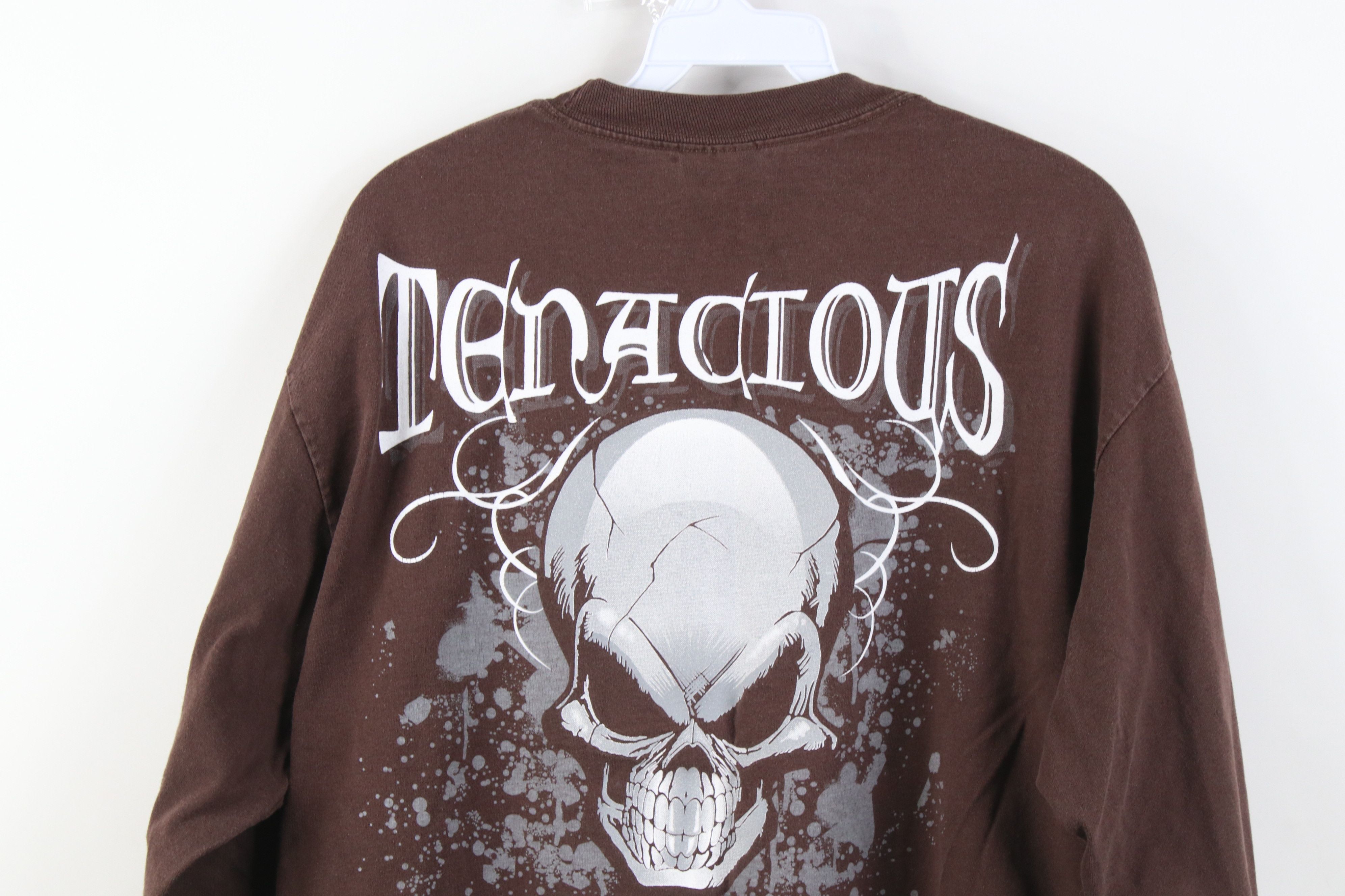 Vintage Vintage Y2K Fight Tenacious Skull Flames Long Sleeve T-Shirt Size US L / EU 52-54 / 3 - 13 Thumbnail