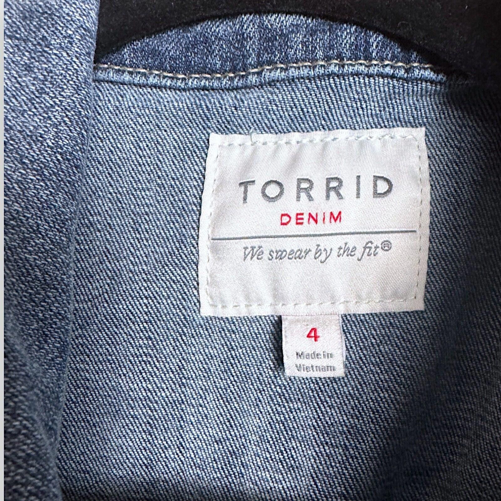 Torrid TORRID Denim stretch Distressed Grunge Jean Vest Size 4XL / US 24-26 - 3 Thumbnail