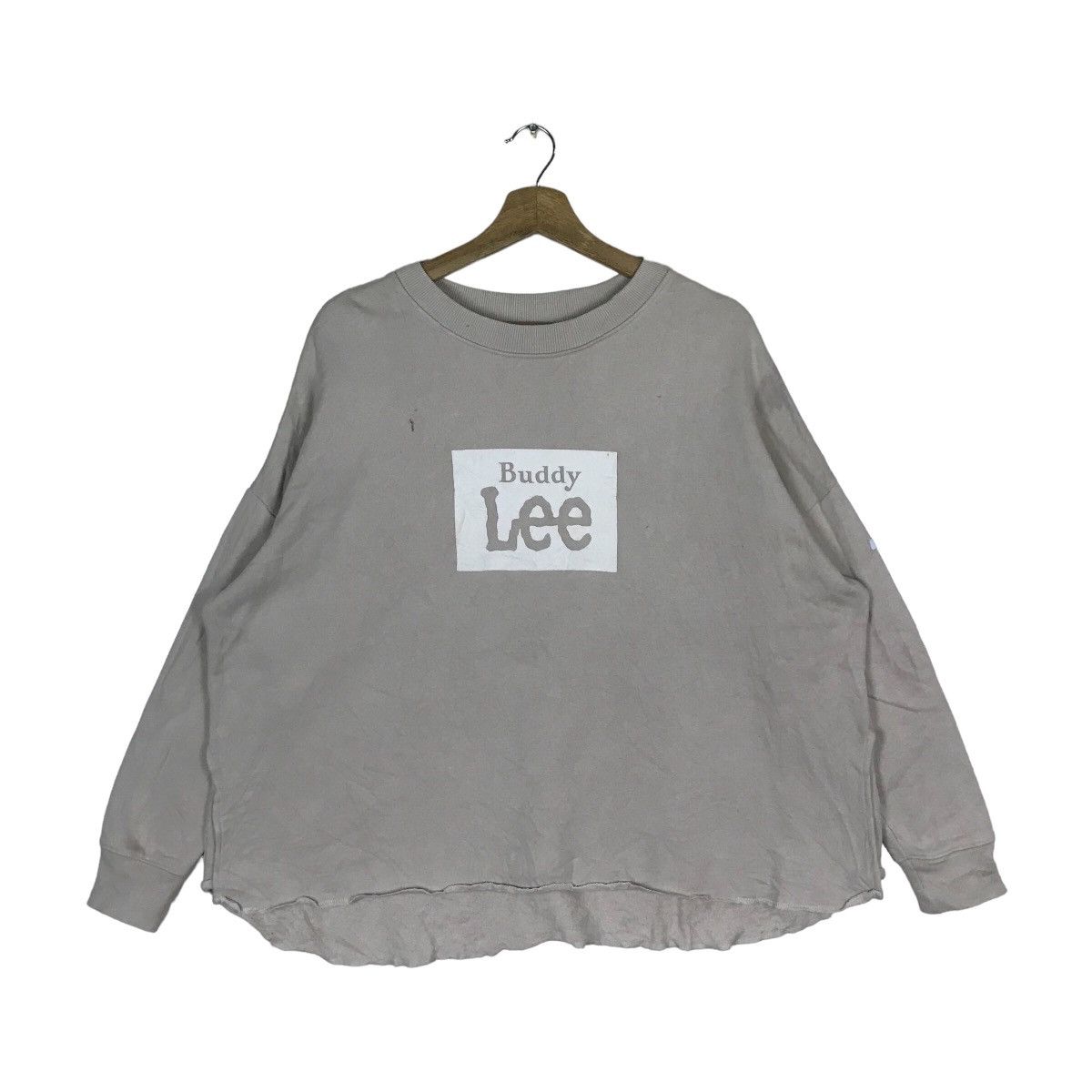 image of Vintage Buddy Lee Spell Out Pullover Jumper Sweatshirt in Light Brown, Women's (Size Large)