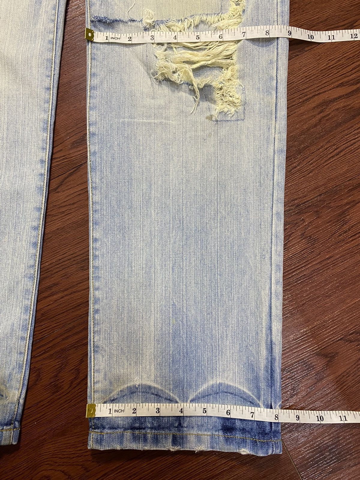 Japanese Brand Vintage Japanese Brands Faded Wash Distressed Loose Jeans Size US 32 / EU 48 - 13 Thumbnail
