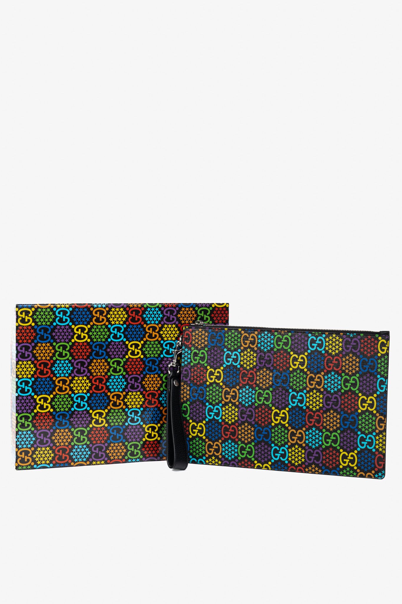 Gucci Gucci Black-Multi GG Psychedelic Zip Pouch Size ONE SIZE - 12 Thumbnail