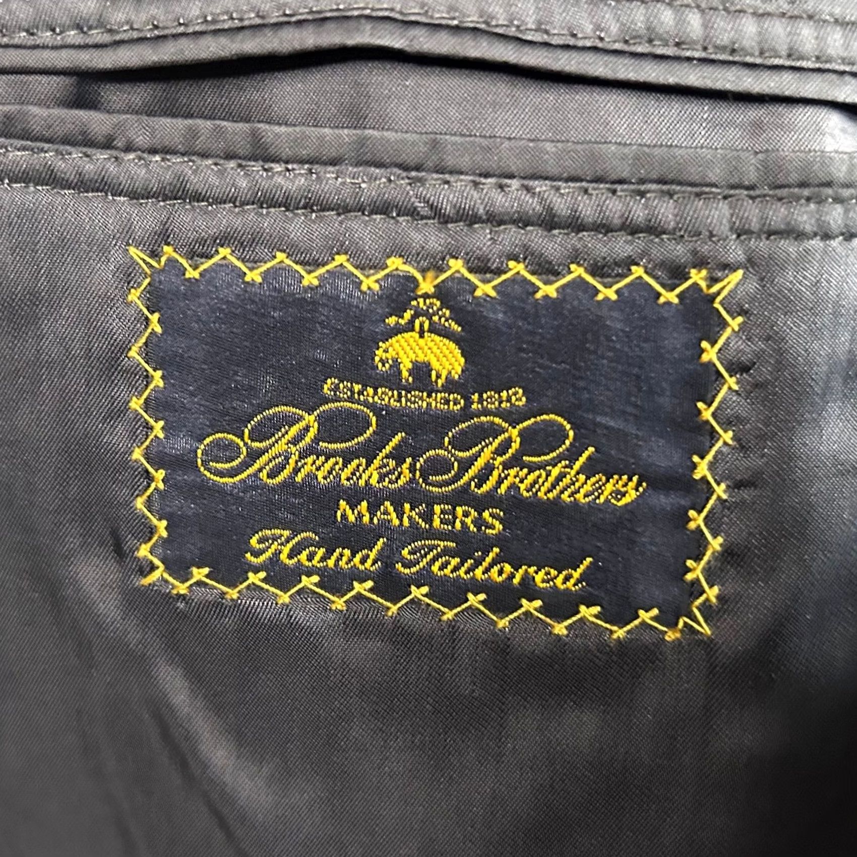 Brooks Brothers VINTAGE Brooks Brothers Makers Suit Wool Gray Pinstripe Three Button Vented 42L 34x30 Size 42R - 3 Thumbnail