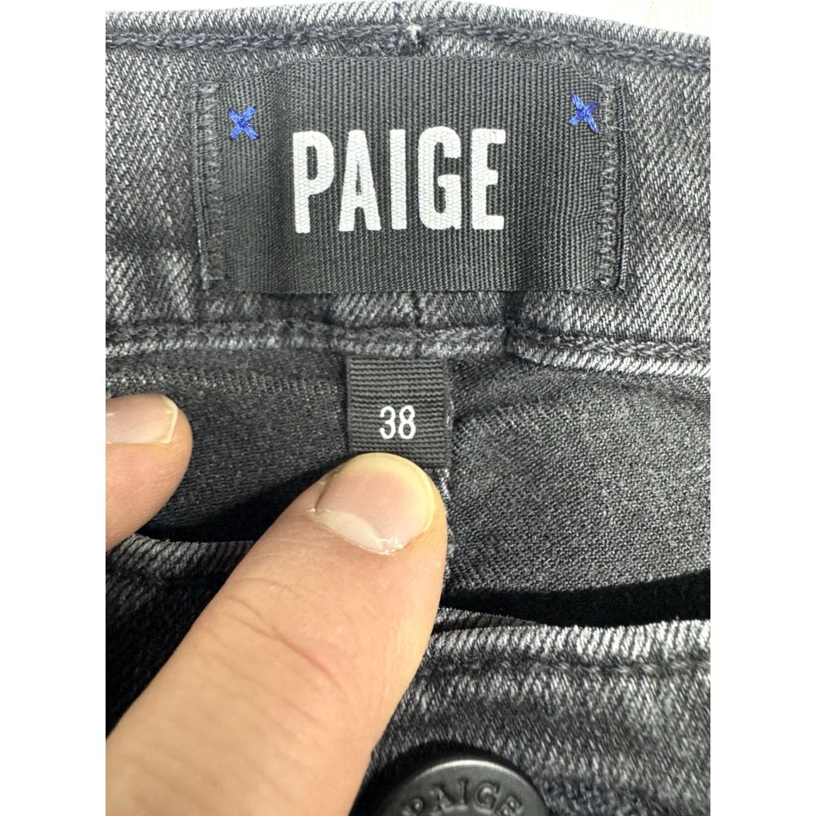 Paige Paige Lennox Jeans Mens 38 Black Slim Straight Biker 90s Y2K Denim 5-Pocket Size US 38 / EU 54 - 3 Thumbnail
