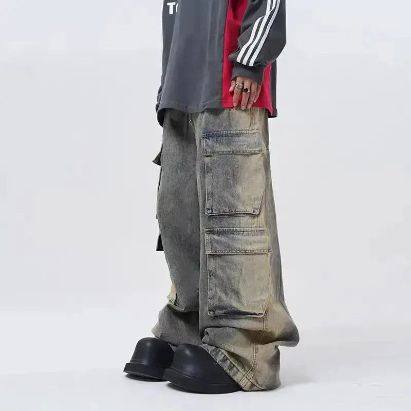 Japanese Brand Vintage Workwear Multi-Pocket Straight Leg Casual Jeans Size US 32 / EU 48 - 6 Thumbnail