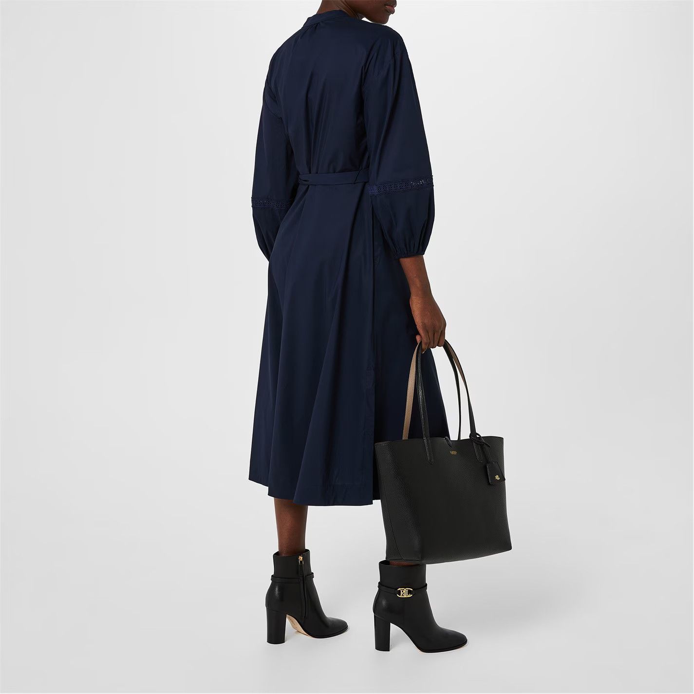 Lauren Ralph Lauren o1g2r1mq0825 Carelle Long Sleeve Dress in Navy Size S / US 4 / IT 40 - 3 Thumbnail