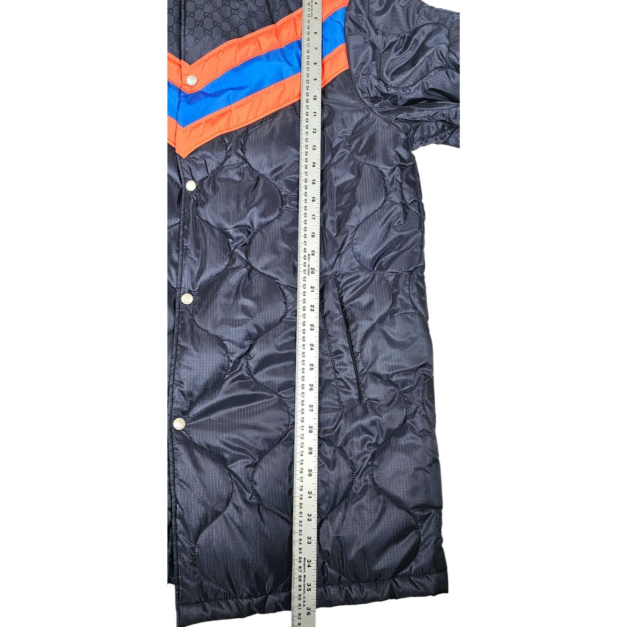 Gucci Quilted Jacket Navy Blue Red Chevron Stripes Size US L / EU 52-54 / 3 - 4 Thumbnail