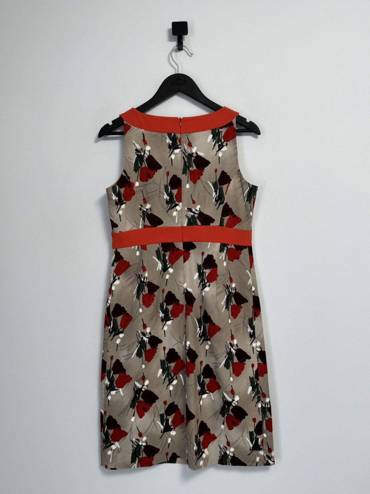 Max Mara Max Mara Sleeveless Floral Dress Beige Red Knee Length Dress Size L / US 10 / IT 46 - 11 Thumbnail