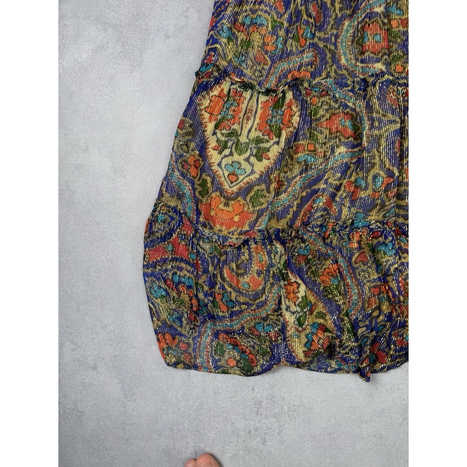 Oliphant OLIPHANT RUFFLE TIERED MAXI PERSIAN COBALT SIZE L DRESS Size L / US 10 / IT 46 - 11 Thumbnail