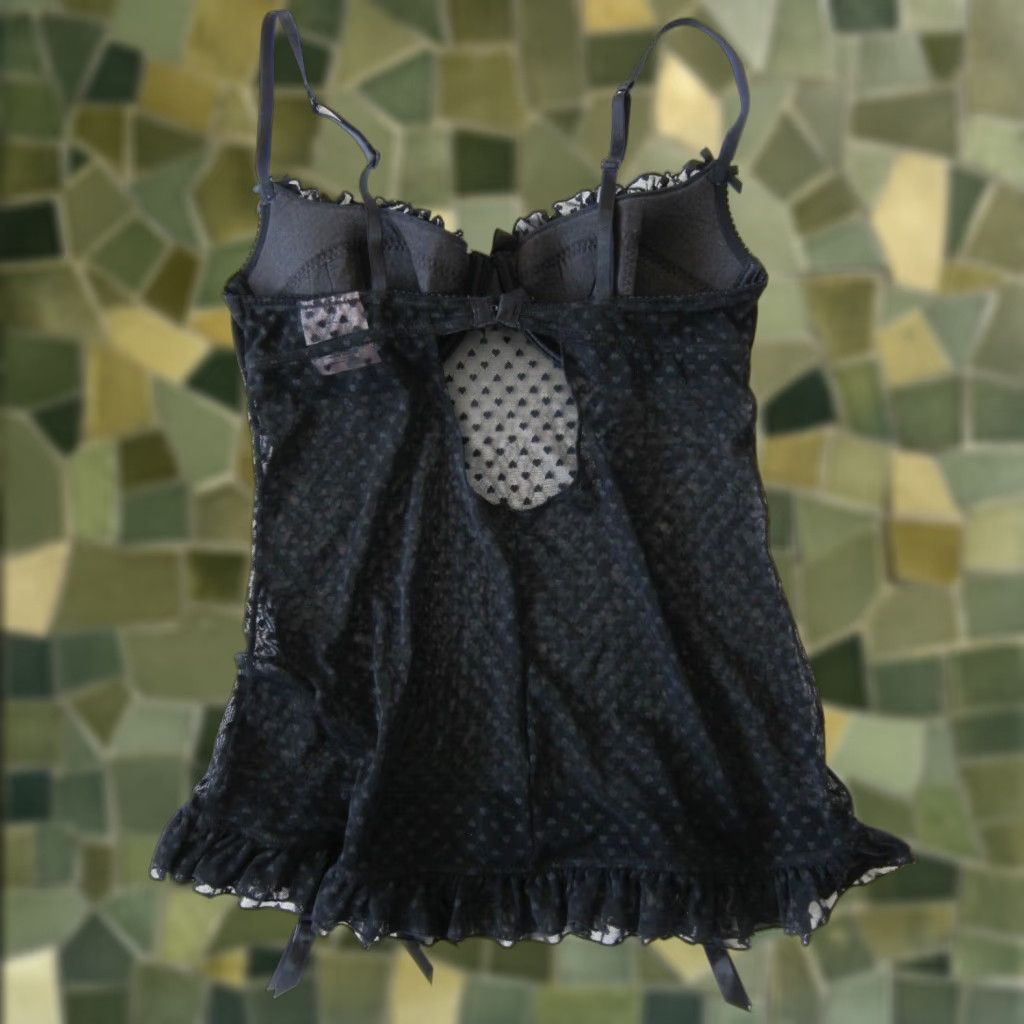 Victoria's Secret Victoria's Secret Sexy Little Things Black Lace Heart Underwire Camisole 36C Size ONE SIZE - 1 Thumbnail