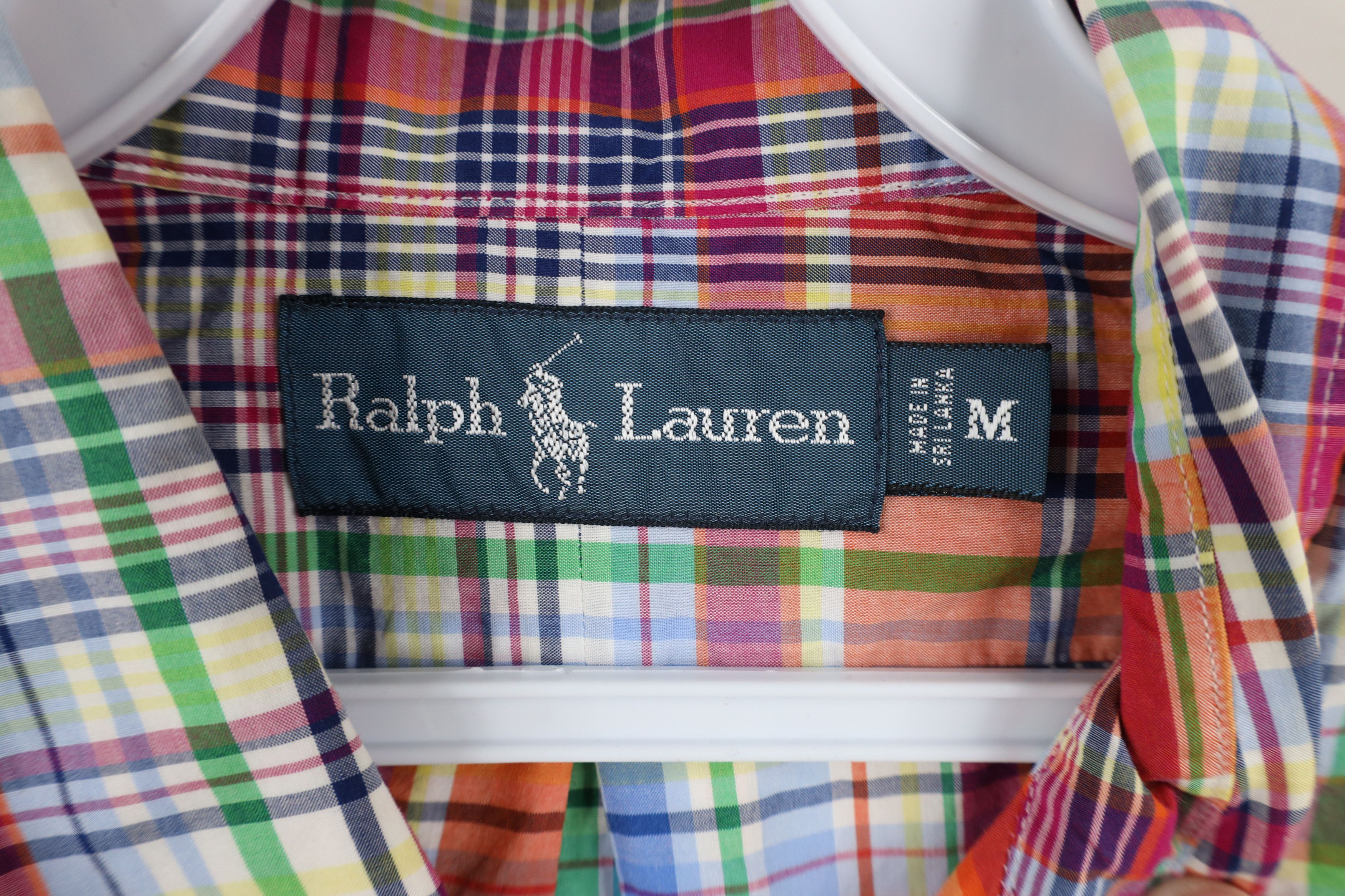Ralph Lauren × Vintage Vintage 90s Ralph Lauren Madras Rainbow Button Down Shirt Size US M / EU 48-50 / 2 - 7 Thumbnail