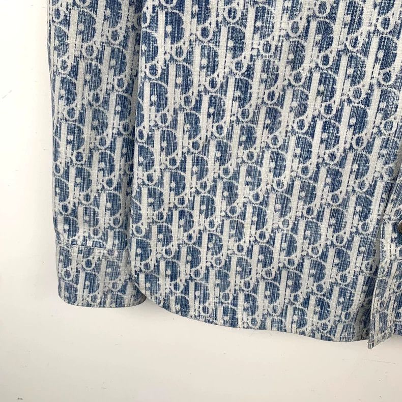 Dior Dior Size 37 Blue old flower full-print cotton long-sleeved Size US XXS / EU 40 - 4 Thumbnail