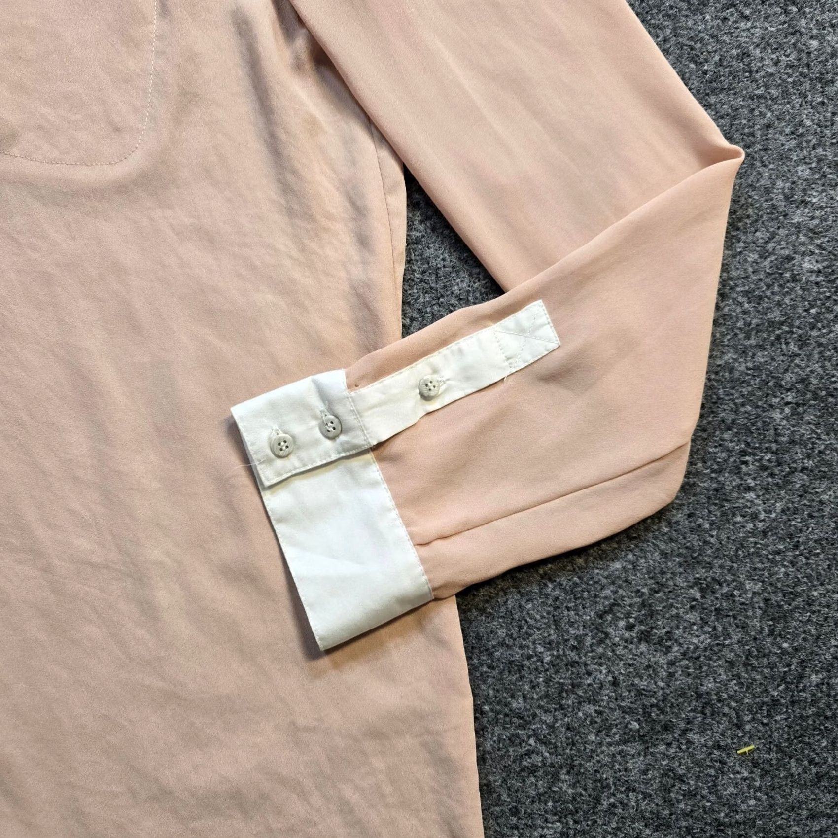 Free People Free People Top Womens Size Small Beige Two Tone Button Sheer Oversized Casual Shirt Size S / US 4 / IT 40 - 3 Thumbnail