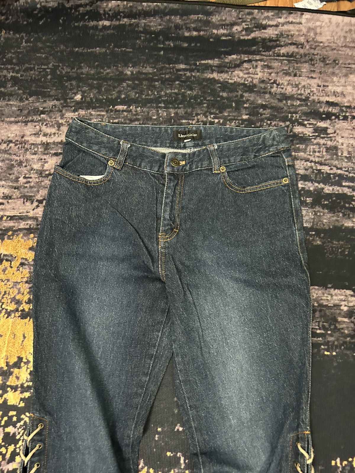 If Six Was Nine Livre Claire Japan Lace Up Super Flare Jeans Size US 30 / EU 46 - 6 Thumbnail