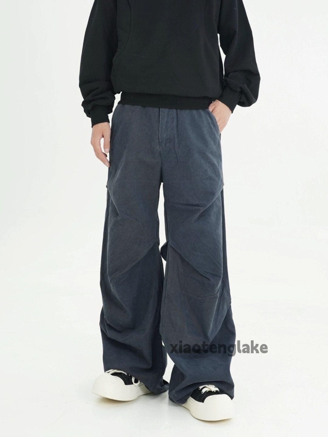 Designer × Japanese Brand × Vintage washed faded work pleated loose flared yuppie pants Size US 28 / EU 44 - 2 Thumbnail