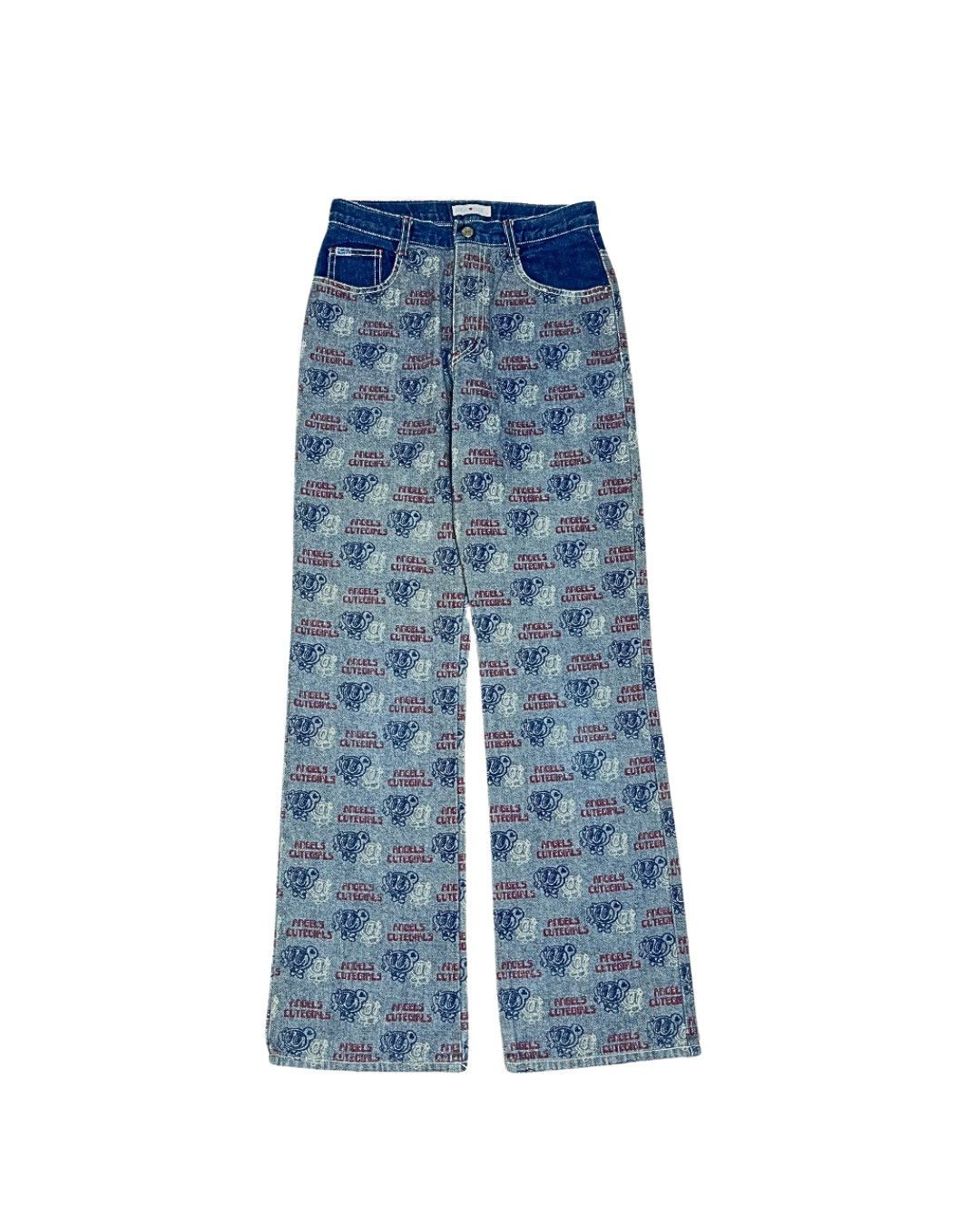 Angel Blue Angel Blue Nakamura kun Monogram AllOver Print Flared Denim Size 27" / US 4 / IT 40 - 1 Thumbnail
