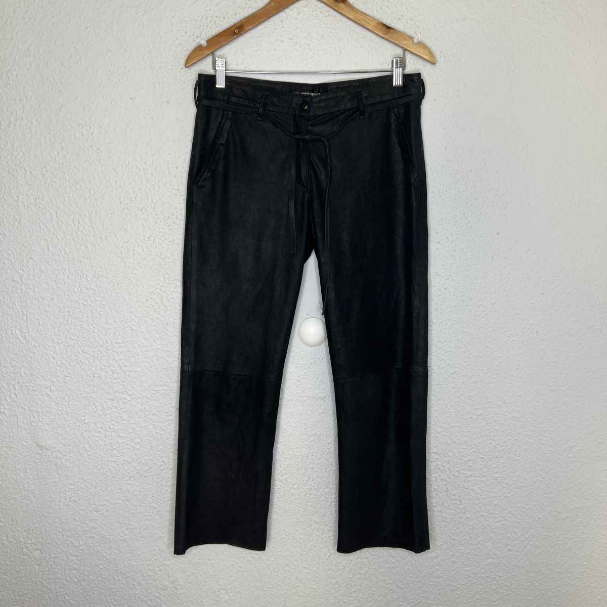 Ann Demeulemeester Ann Demeulemeester Genuine Leather Pants Trousers Black Size 27" / US 4 / IT 40 - 1 Thumbnail